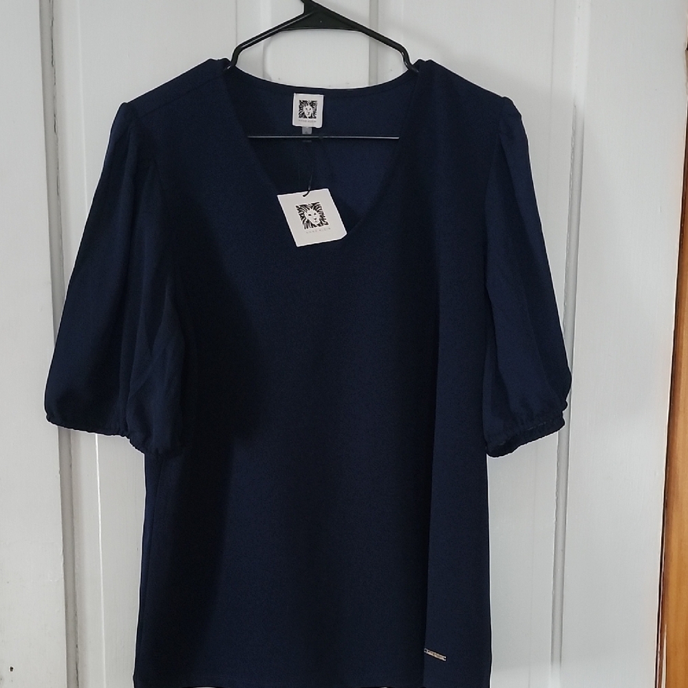 Anne Klein Classic Navy Blouse
